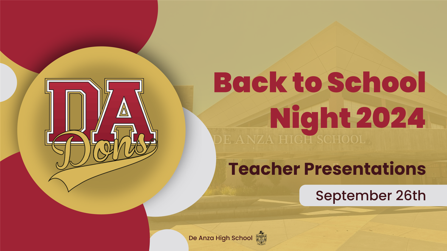 Back to School Night 2024 Teacher Presentations 